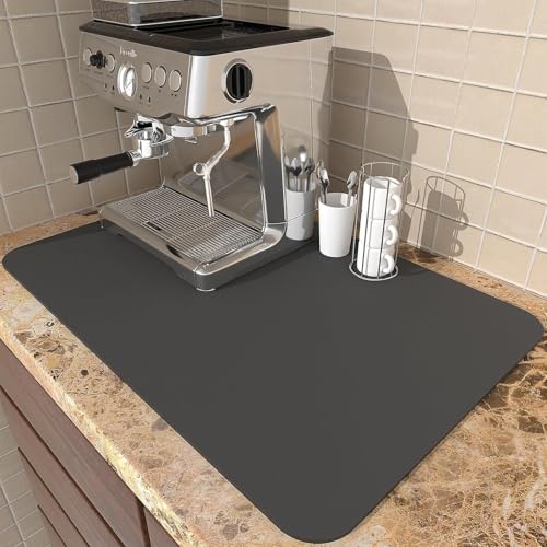 Riviox Dish Drying Mat Large 40x60 cm – Water Absorbing Kitchen Mat with Anti-Slip Rubber Backing | Quick Dry Mat for Utensils, Dishes, Glasses & Coffee Station - Image 1