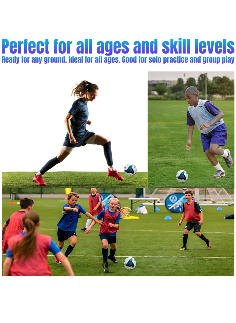 VIO Kids Training Soccer Ball Official Ball Size 5 Durable Machine Stitched Synthetic Football with Reinforced Bladder for All Ages Ideal for Team Games Group Solo Play Training Match Practise Football Matches Competition Suitable for Grass Turf Indoor Surfaces Indoor Outdoor Beginner Professional Gifts for Birthday Boys Girls  - Image 4