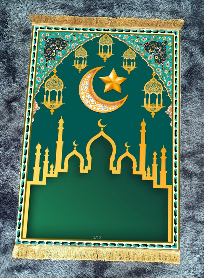 LOOPITYS Prayer Carpet -80 x 120 cm Soft Mat Muslim Prayer Mat, Wedding Birthday Graduation Gift Islamic Prayer Carpet Mat, Ramadan Gift - Image 1