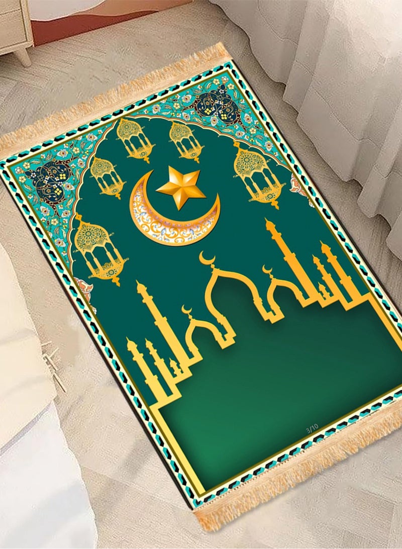 LOOPITYS Prayer Carpet -80 x 120 cm Soft Mat Muslim Prayer Mat, Wedding Birthday Graduation Gift Islamic Prayer Carpet Mat, Ramadan Gift - Image 2