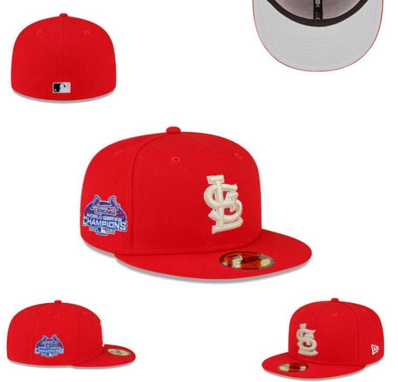 New Era 59FIFTY St. Louis Cardinals World Series Champions Red Fitted Cap – MLB Championship Commemorative Hat 577SIZE