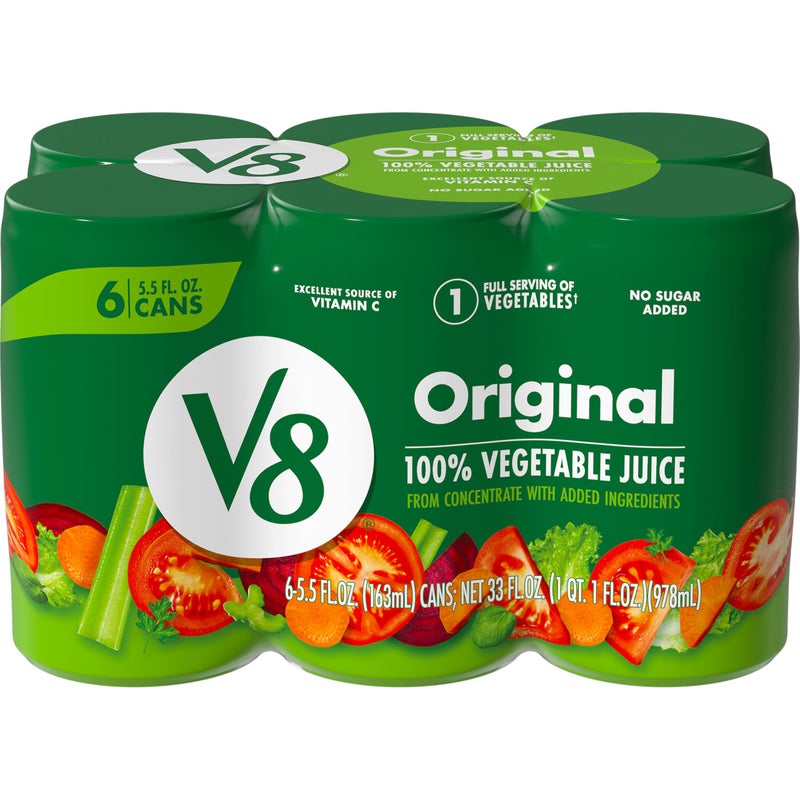 V8 Original 100 Vegetable Juice 55 fl oz Can 6 Pack - Image 3