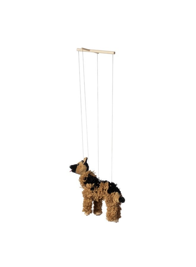 Artisan Owl German Shepherd Marionette Puppet - Yarn Dog with Wooden Feet, Detachable Strings - Image 5