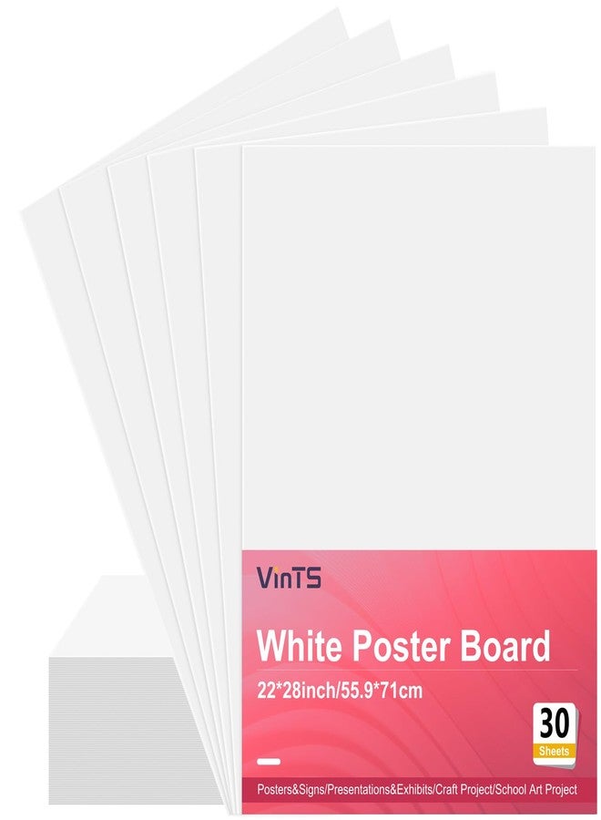 VinTS White Poster Board, 30 Pcs, 22x28 inches, For School, Office - Image 1