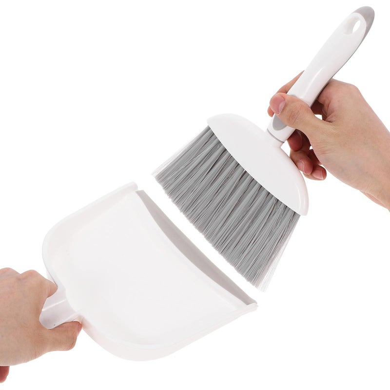 Mini Broom and Dustpan Set Portable Handheld Brush for Home Kitchen Car Cleaning Gray - Image 5