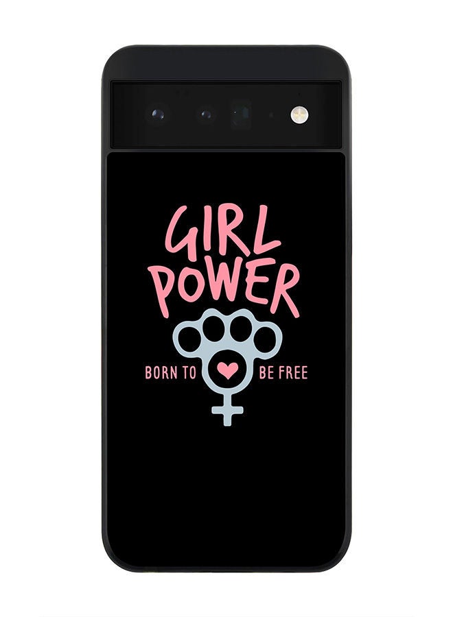 Stylizedd حافظة سوداء متينة لجهاز Google Pixel 6 5G - تصميم نحيف ومرن مع حواف مطاطية مضادة للسقوط - قوة الفتاة - Image 1