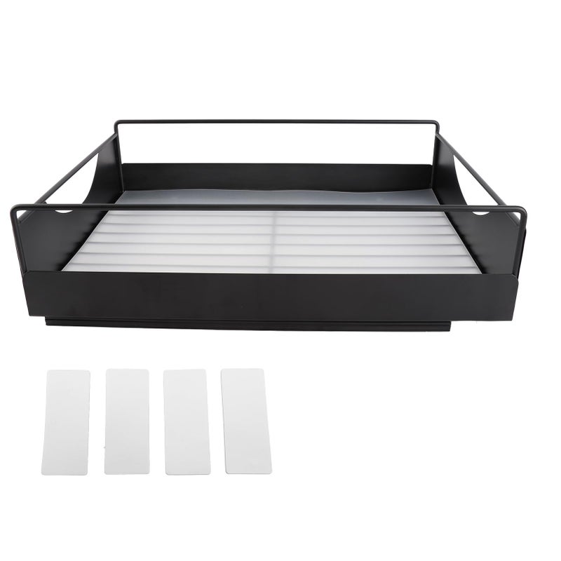 Large Black Pull Out Cabinet Organizer Slide Out Pantry Shelves Heavy Duty Storage Basket - Image 2