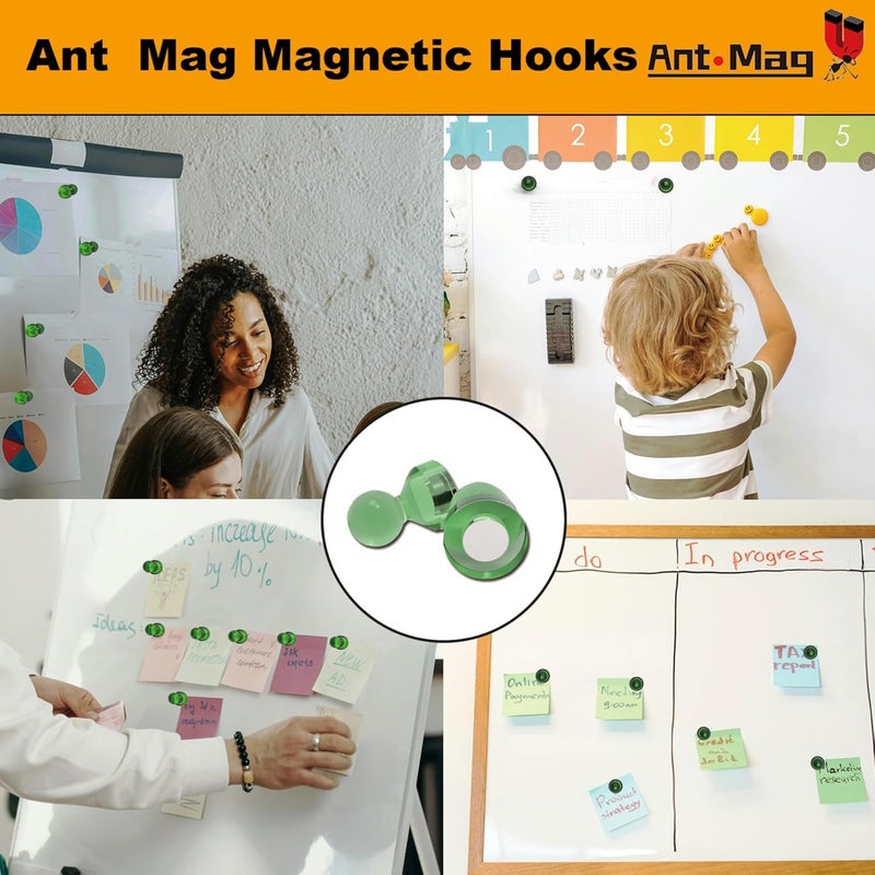 Ant Mag دبابيس مغناطيسية 48 قطعة دبابيس سبورة بيضاء قوية مغناطيسية مثالية للاستخدام على الخريطة والثلاجة والمطبخ والمنزل والمكتب والفصل الدراسي - Image 4