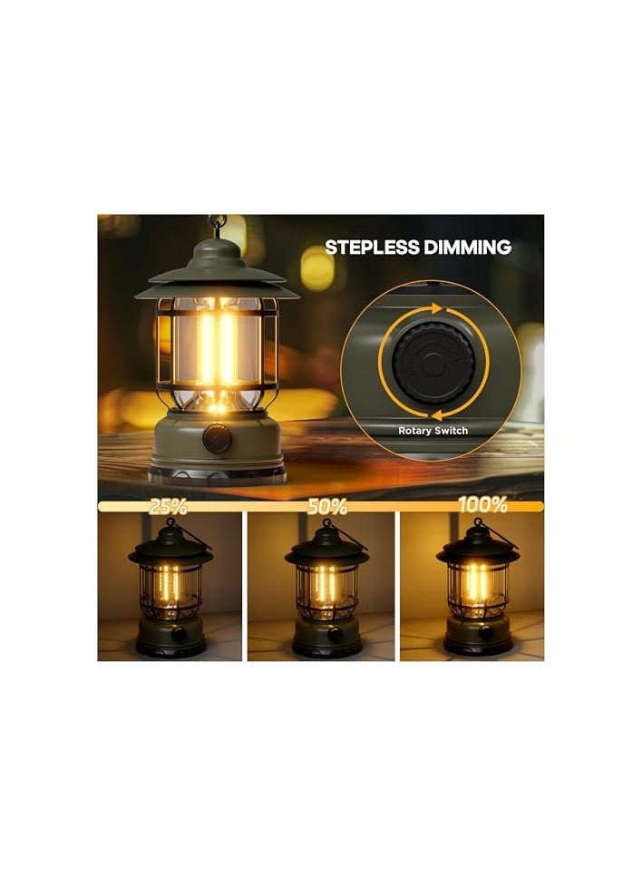 erorex Camping Lantern, Portable LED Lantern with Stepless Dimming, Water Resistant, Black  - Image 3