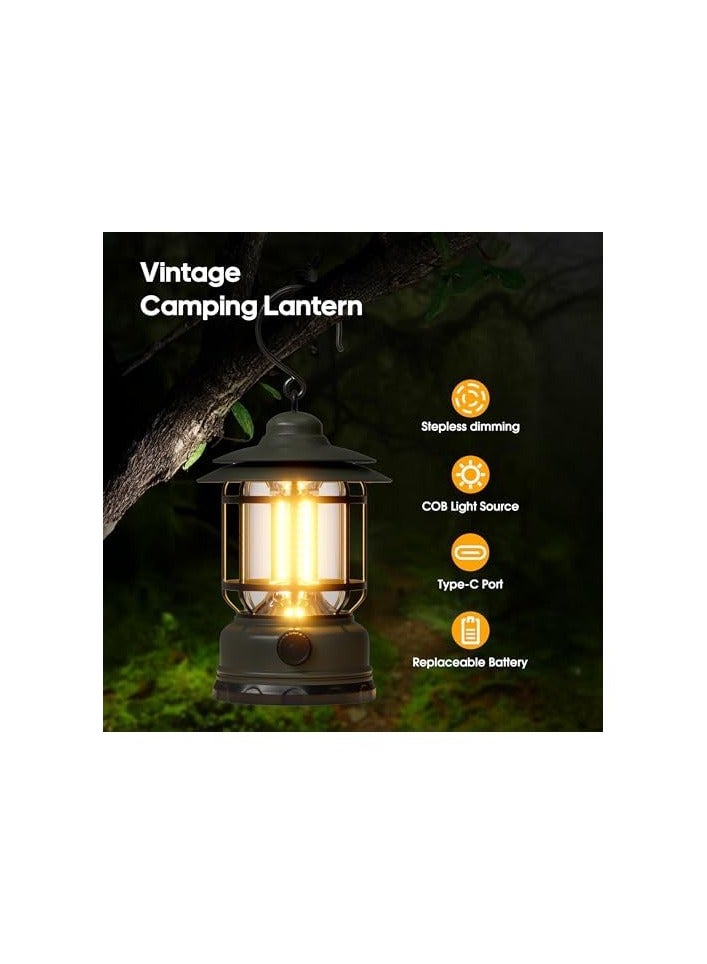 erorex Camping Lantern, Portable LED Lantern with Stepless Dimming, Water Resistant, Black  - Image 4