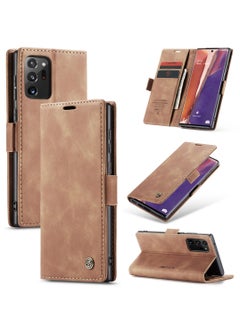 CaseMe CaseMe Samsung Galaxy Note 20 Ultra Case Wallet, for Samsung Galaxy Note 20 Ultra Wallet Case Book Folding Flip Folio Case with Magnetic Kickstand Card Slots Protective Cover - Brown  - Image 1