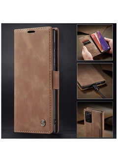 CaseMe CaseMe Samsung Galaxy Note 20 Ultra Case Wallet, for Samsung Galaxy Note 20 Ultra Wallet Case Book Folding Flip Folio Case with Magnetic Kickstand Card Slots Protective Cover - Brown  - Image 4