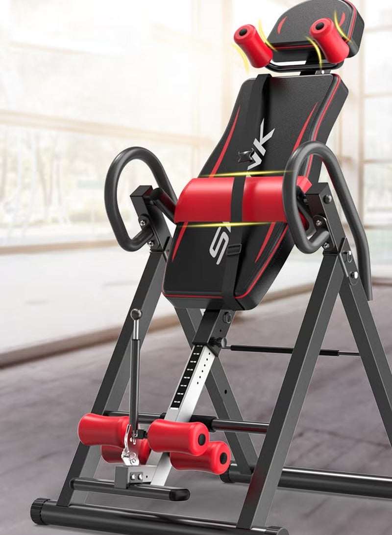 شو وو جهاز انقلاب الجاذبية عالي التحمل مع مسند رأس وحزام حماية قابل للتعديل، وحزام ظهر قابل للطي، وسعة تحمل 120 كجم - Image 2