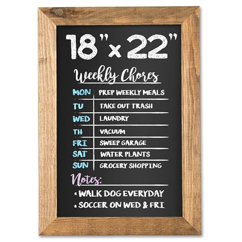 Ilyapa لوحة ش chalkboard خشبية مغناطيسية ريفية من إيلابا - 18x22 بوصة بإطار بني لتعليق الجدران لتزيين المزرعة، الزفاف، قائمة المطعم - Image 1