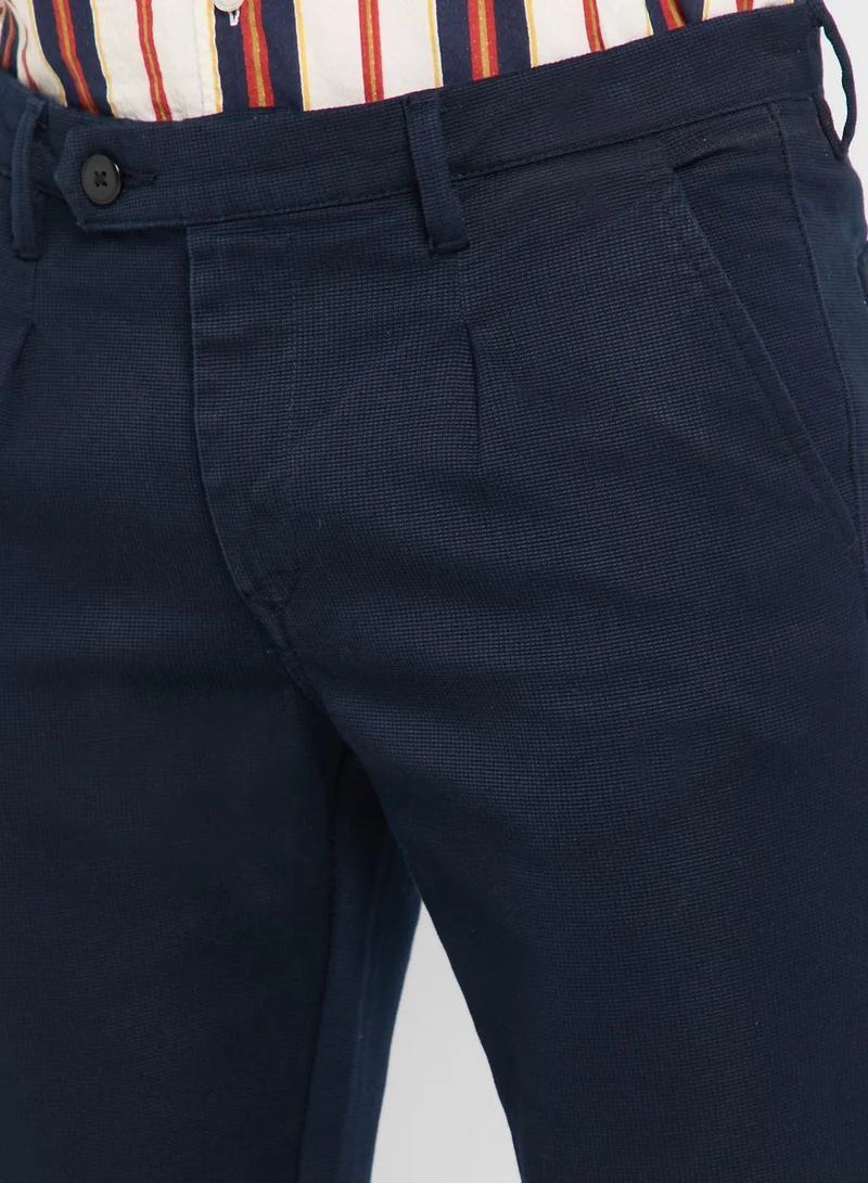 Robert Wood Textured Slim Fit Trousers