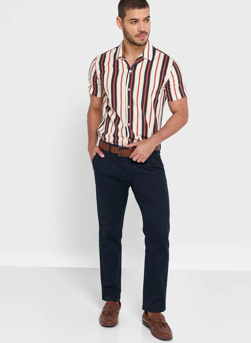 Robert Wood Textured Slim Fit Trousers