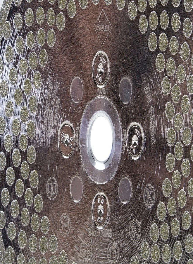 Rubi Diamond Blade for Cutting and Grinding ECD 4 1/2" 2IN1 SuperPro - Electroplated Continuous Rim Blade for Porcelain, Ceramic Tiles, Natural Stone - Reversible, Dual-Sided - Image 3