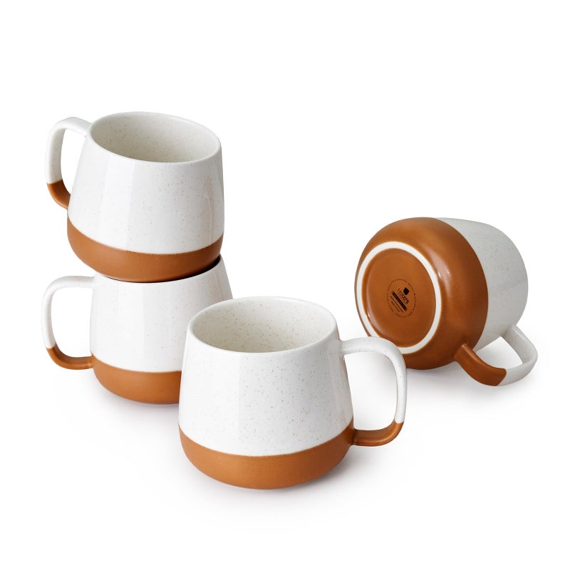 Teocera Ceramic Coffee Mug Set Of 4-12 Oz Coffee Mugs With Large Handles For Hot Or Cold Drinks Like Latte  Cocoa  Tea Or Juice - Smooth Ceramic  Dishwasher Safe  Beige - Image 1