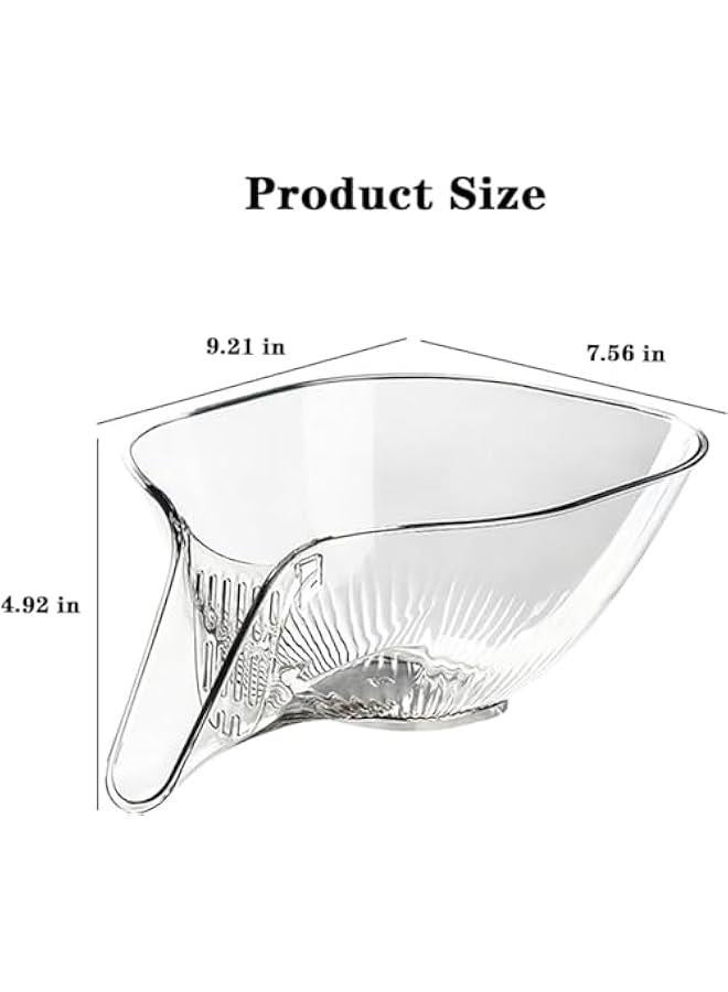 2 Packs Multi-Functional Drain Basket, 2023 Fruit Cleaning Bowl with Strainer Container, Kitchen Sink Food Catcher Drainer Filter with Funnel, Kitchen Utensils Food Drainer for Vegetables Fruit Sala  - Image 2