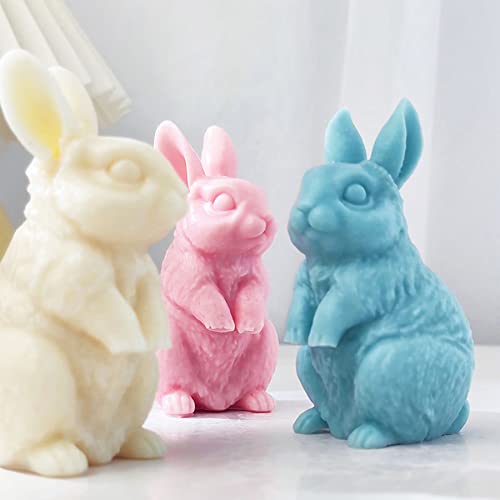ZAKVOOR 3D Rabbit Candle Silicone Molds Easter Bunny Resin Casting Mould for DIY Candle Making Polymer Clay Craft Plaster Home Decoration - Image 4