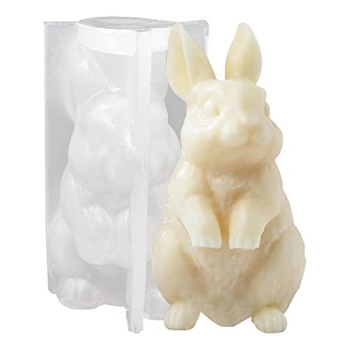 ZAKVOOR 3D Rabbit Candle Silicone Molds Easter Bunny Resin Casting Mould for DIY Candle Making Polymer Clay Craft Plaster Home Decoration - Image 1