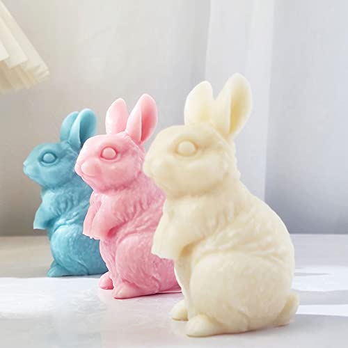 ZAKVOOR 3D Rabbit Candle Silicone Molds Easter Bunny Resin Casting Mould for DIY Candle Making Polymer Clay Craft Plaster Home Decoration - Image 3