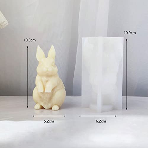ZAKVOOR 3D Rabbit Candle Silicone Molds Easter Bunny Resin Casting Mould for DIY Candle Making Polymer Clay Craft Plaster Home Decoration - Image 2