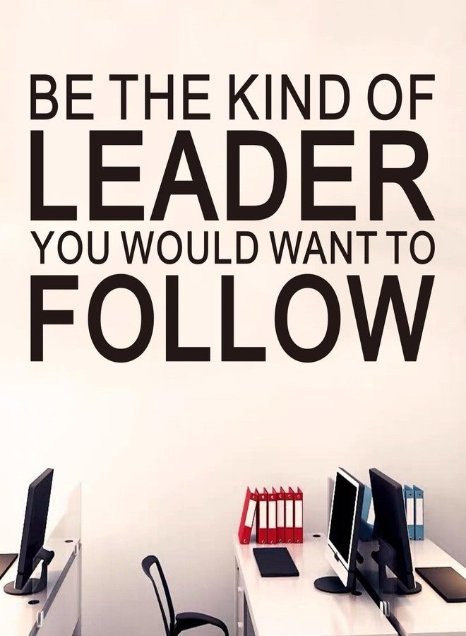 AnFigure Inspirational Quotes Wall Stickers for Office: Motivational Gym School Classroom Garage Vinyl Art Wall Decals - Be The Kind of Leader 28.6" X 15" - Image 1