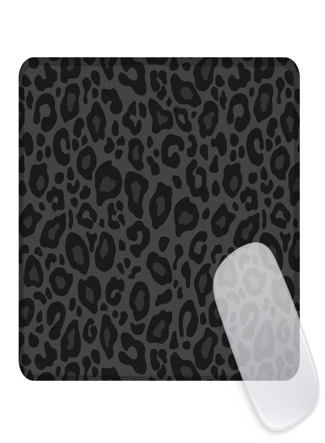 Seorsok Square Aesthetic Black Leopard Mouse Mat Premium Textured Mouse Pads for Office Laptop,Washable Square Mousepads with Extended Stitched Edges Non Slip Rubber Base - Image 1