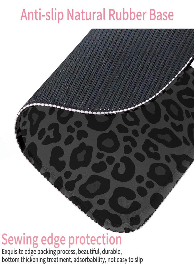 Seorsok Square Aesthetic Black Leopard Mouse Mat Premium Textured Mouse Pads for Office Laptop,Washable Square Mousepads with Extended Stitched Edges Non Slip Rubber Base - Image 5