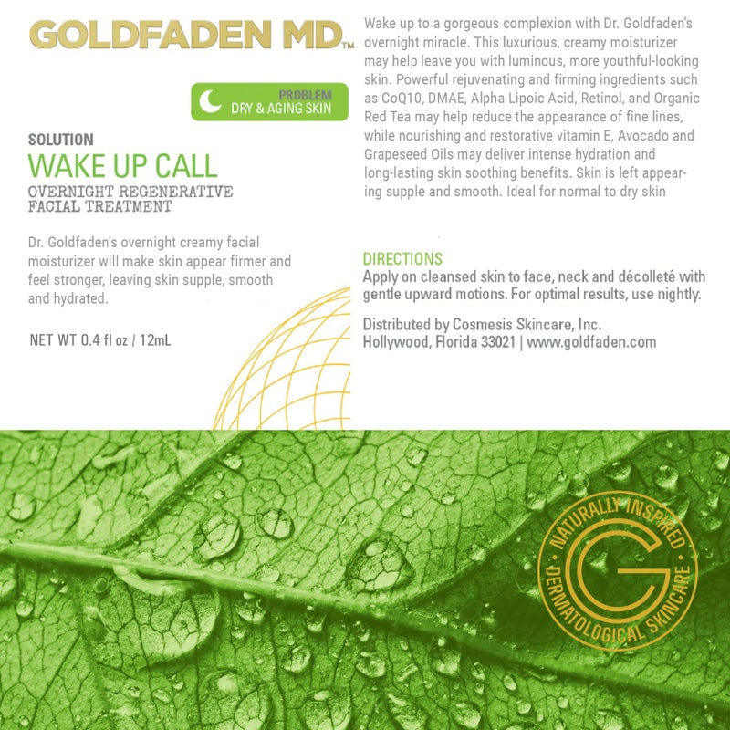 Goldfaden MD Dr. Goldfadens Wake Up Call Night Facial Moisturizer Night Cream for Dry & Aging Skin | w/Alpha Lipoic Acid, Avocado Oil Retinol, Co-enzyme Q10 TRIAL .41 Fl Oz - Image 5