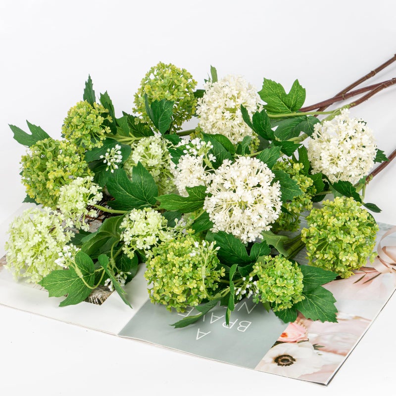 DILATATA Faux Hydrangea Flowers 31" Cream Artificial Hydrangea Spray with 5 Flower Heads, 3 Per Bag.Faux Hydrangeas Plastic Flowers Fake Hydrangeas for Indoor Outdoor Wedding Table Centerpieces Decor - Image 4