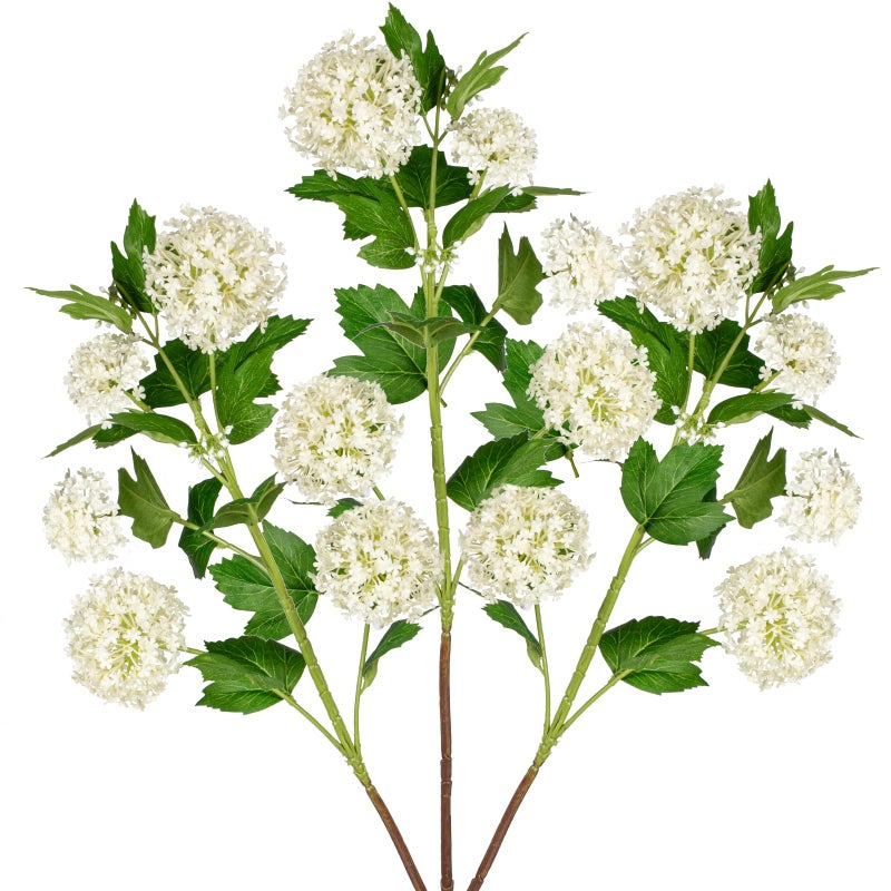DILATATA Faux Hydrangea Flowers 31" Cream Artificial Hydrangea Spray with 5 Flower Heads, 3 Per Bag.Faux Hydrangeas Plastic Flowers Fake Hydrangeas for Indoor Outdoor Wedding Table Centerpieces Decor - Image 1