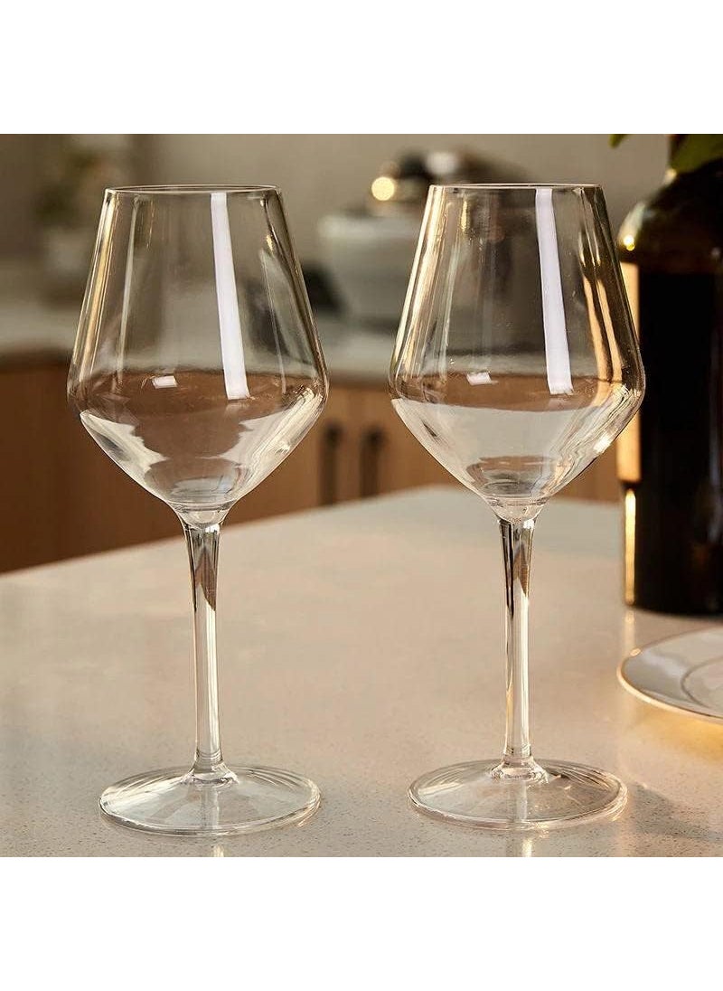 BLISS START BLISS START Crystal White Or Red Wine Glass 360 ML Crystal Wine Glasses Long Stem Crysal Clear Whisky Glass for Bar Home Office Set of 4  - Image 4