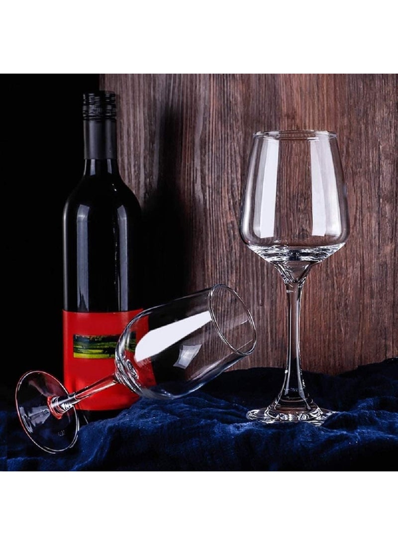 BLISS START BLISS START Crystal White Or Red Wine Glass 360 ML Crystal Wine Glasses Long Stem Crysal Clear Whisky Glass for Bar Home Office Set of 4  - Image 5