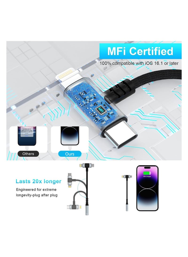 Lightning to 3.5 mm Headphone Jack Adapter 2-IN-1 Headphone Adapter for iPhone Type C to 3.5mm Female Headphone Jack Adapter Compatible with Samsung Galaxy - Image 3