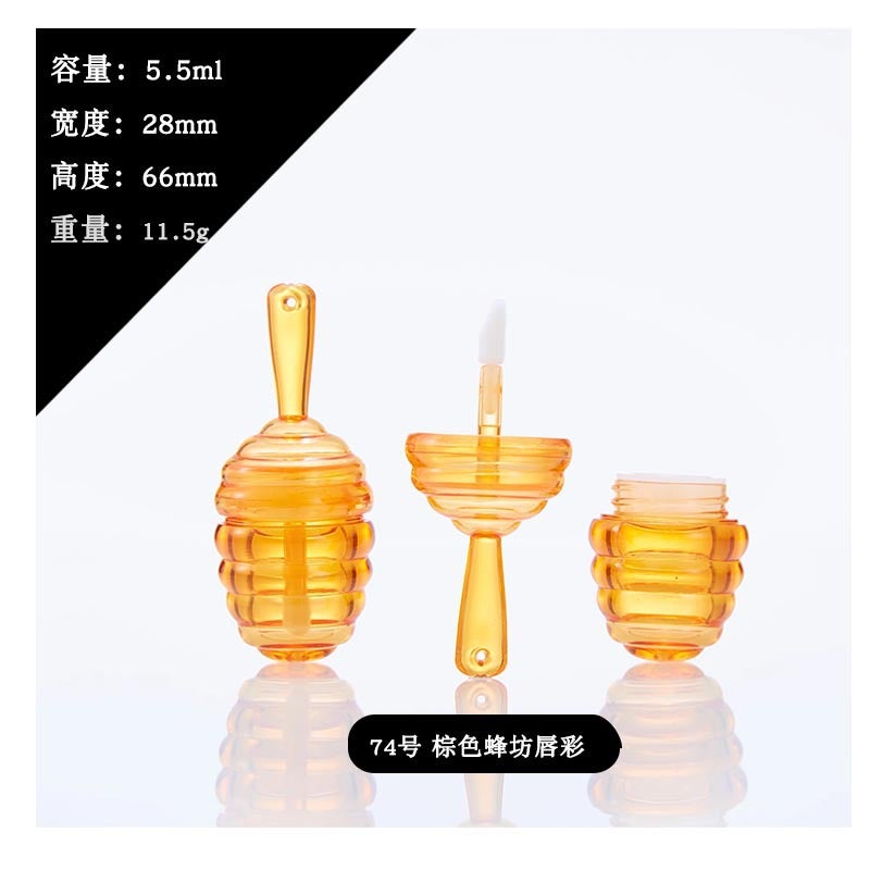 Mini Bee Square Honeycomb Lip Gloss Lip Glaze Lip Gloss Empty Tube Lipstick Tube Selling Cosmetic Packaging Materials - Image 1
