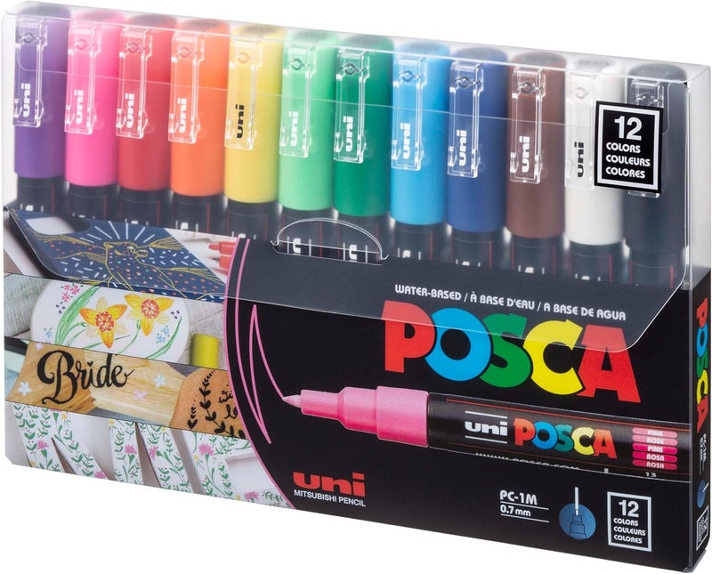 uni 12 Posca Paint Markers Set - Image 1