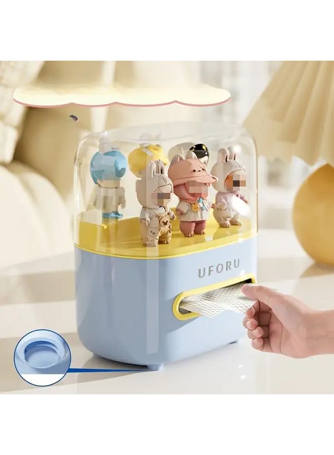 Sweet Pink Cute Bunny Desktop Tissue Box Large Capacity Dustproof Transparent Window - Image 2