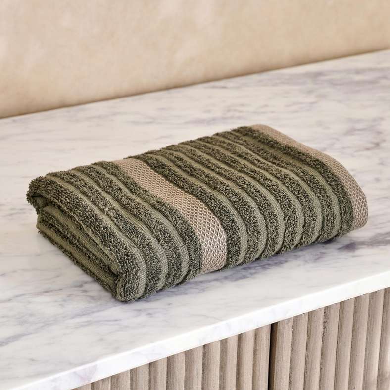 Pan Home Olive Stripe Terry Hand Towel 50x90 cm - Image 2