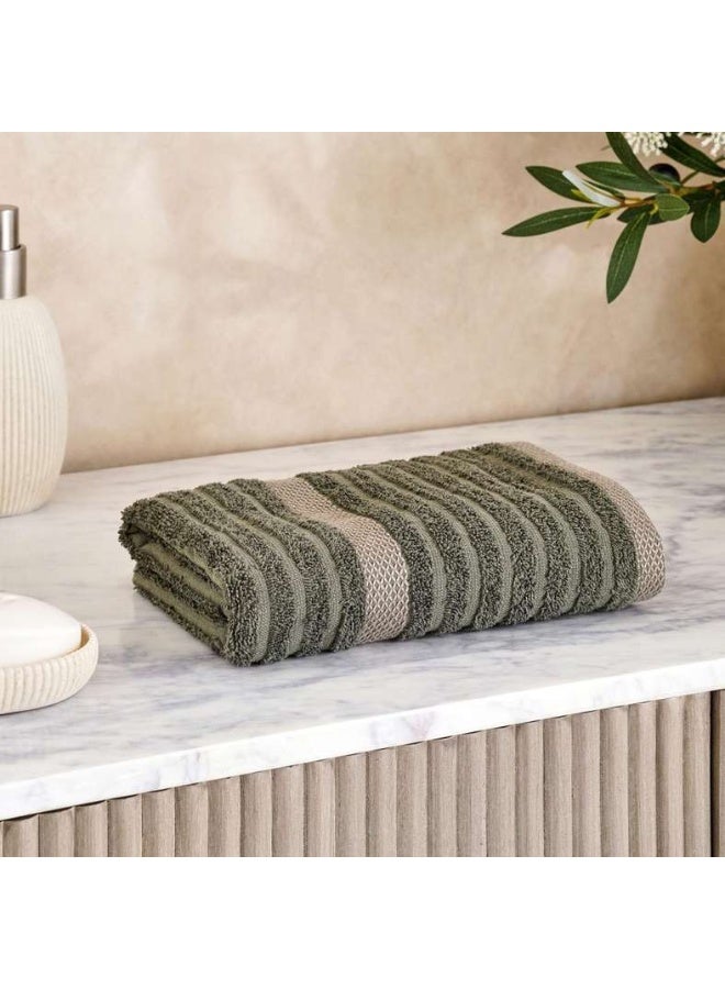 Pan Home Olive Stripe Terry Hand Towel 50x90 cm - Image 1