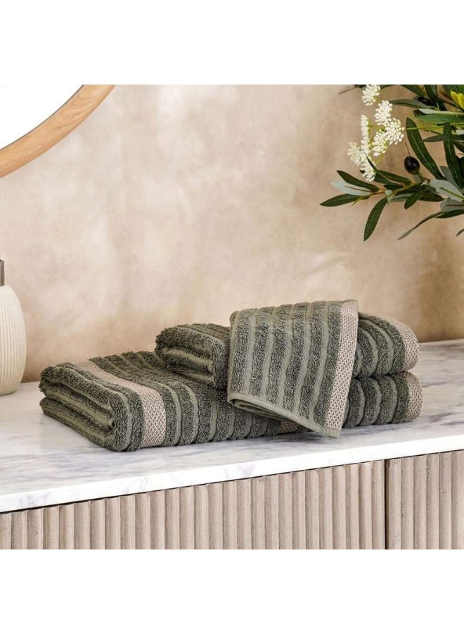 Pan Home Olive Stripe Terry Hand Towel 50x90 cm - Image 4