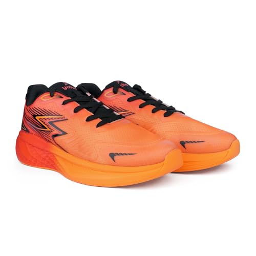 YOHO RushHour Dynamiq™ Sports Shoes for Men |Cushioned Insole, Stylish, Casual & Sneakers for Gents | Lightweight, Anti-Skid Shoe for Gym, Walking, Running & EveryDay Use-1835 | Orange - UK 7 - Image 1