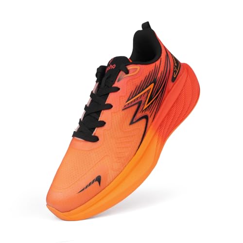 YOHO RushHour Dynamiq™ Sports Shoes for Men |Cushioned Insole, Stylish, Casual & Sneakers for Gents | Lightweight, Anti-Skid Shoe for Gym, Walking, Running & EveryDay Use-1835 | Orange - UK 7 - Image 4