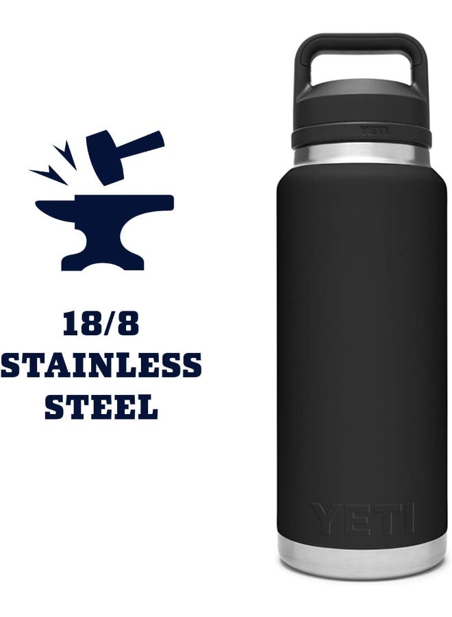 YETI Rambler 36 Oz Bottle, Vacuum Insulated, Stainless Steel With Chug Cap, Black - Image 3