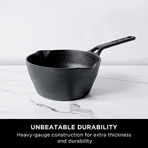 Meyer Pre-Seasoned Cast Iron Deep Skillet | Cast Iron Frypan | Induction Frying Pan | Iron Fry Pan | Deep Frying Pan| Cast Iron Utensils for Cooking | Iron Cookware for Kitchen, 18cm, Black - Image 2