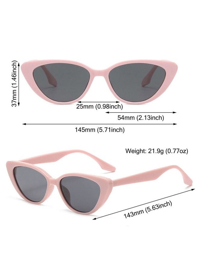 Generic - Cat Eye Shape Sunglasses Small Frame Beach Sun Protection Sun Glasses Fashion UV400 Shades 90s Glasses Summer Eyewear-Lenses Color:Black Glasses Bag - Image 1
