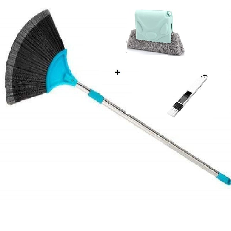 BIG CART Combo of Web COB Broom 5 ft Jala Broom with Long Stainless Steel Rod Cleaning Broom Stick and Window Groove Frame Cleaning Brush and Dust Cleaning Brush for Window SlotUse in Fan Ceiling and Roof - Image 1