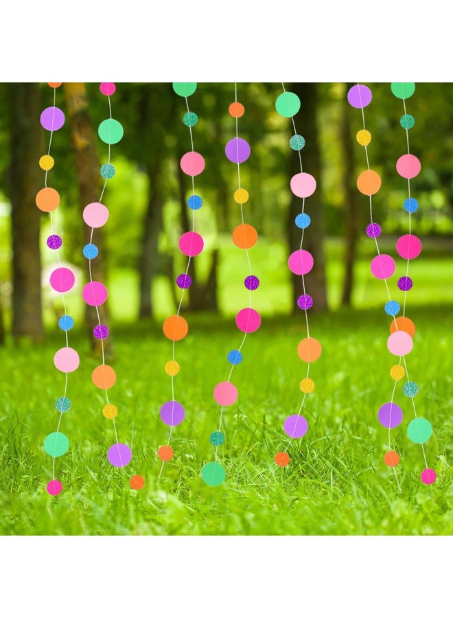 Outus Paper Circle Garland Rainbow Dots Garland Streamers Decoration Circle Hanging Birthday Paper Garland for Birthday Party Wedding Bridal Shower Decor Supplies, 65.6 ft in Total (10 Pieces,Modern Color) - Image 4
