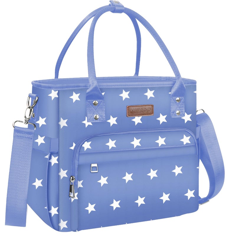 MIYCOO Lunch Bag Lunch Box Women - Leakproof Insulated Lunch Cooler Bag for Women - Large Lunch Tote Bags Adults, Blue Pentagram - Image 1